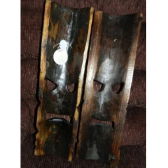 Hand Crafted Polynesian Hawaiian Style Painted 19.5 " Tiki Masks X2 🆕📦🏃🏻💨🚚 - Picture 11 of 16